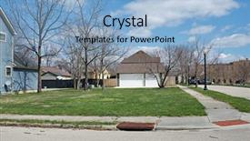  Presentation with neighborhood - Colorful slide deck enhanced with vacant urban neighborhood corner lot backdrop and a light blue colored foreground