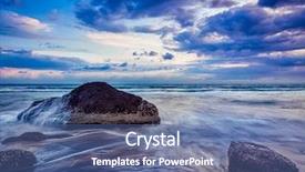  Presentation with beach rocks - Audience pleasing presentation theme consisting of vacation background - waves and rocks backdrop and a  colored foreground