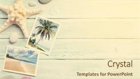  Presentation with space travel - Beautiful slides featuring vacation background concept with seashell backdrop and a cream colored foreground