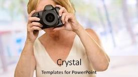  Presentation with pcos woman - PPT layouts having vacation camera - woman photographing outdoor background and a  colored foreground