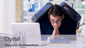  Presentation with vacation - Theme with vacation due to excessive workload background and a  colored foreground