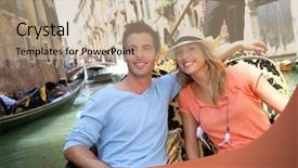  Presentation with venice - Beautiful slide deck featuring vacation europe - couple in venice having backdrop and a coral colored foreground
