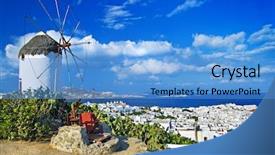  Presentation with greek islands - PPT layouts consisting of closeup photo of an adorable few months old baby background and a soft green colored foreground