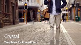  Presentation with city street - Audience pleasing slides consisting of vacation exploring european city backdrop and a gray colored foreground