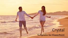  Presentation with romantic birthday couple celebrate - Beautiful presentation featuring couple moving in house sitting on the floor couple backdrop and a seafoam green colored foreground