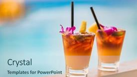  Presentation with waikiki - Slides featuring vacation in honolulu hawaii alcohol background and a light blue colored foreground