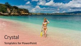  Presentation with indonesia - Slide deck consisting of vacation in komodo island indonesia background and a  colored foreground