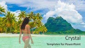  Presentation with luxury travel - Cool new theme with vacation in tahiti french polynesia backdrop and a mint green colored foreground