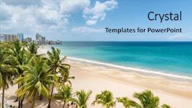  Presentation with puerto rico - Slide set consisting of vacation landscape of puerto rico background and a light blue colored foreground
