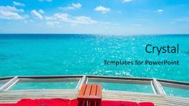  Presentation with sea coral - PPT layouts featuring vacation net seat in tropical maldives island and beauty of the sea with the coral reefs background and a cyan colored foreground
