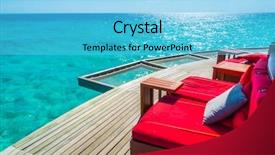  Presentation with sea coral - Slides consisting of vacation net seat in tropical background and a light blue colored foreground