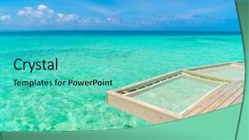 Presentation with sea coral - Beautiful presentation theme featuring vacation net seat in tropical maldives island and beauty of the sea with the coral reefs backdrop and a cyan colored foreground