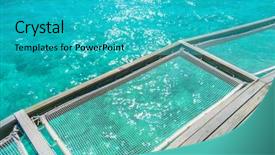  Presentation with sea coral - Cool new PPT theme with vacation net seat in tropical maldives island and beauty of the sea with the coral reefs backdrop and a teal colored foreground