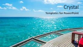  Presentation with sea coral - Cool new theme with vacation net seat in tropical maldives island and beauty of the sea with the coral reefs backdrop and a light blue colored foreground