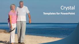  Presentation with calm sea - Slide deck featuring vacation on a deserted background and a teal colored foreground