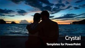  Presentation with honeymoon - Audience pleasing PPT theme consisting of vacation or honeymoon in flores backdrop and a black colored foreground