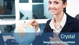  Presentation with business plan gas station - Slides having vacation plans - business women found place background and a ocean colored foreground