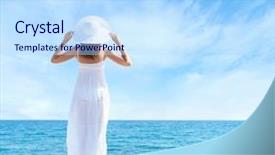  Presentation with healthy - Presentation featuring vacation resort traveling and tourism background and a sky blue colored foreground
