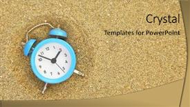  Presentation with sand clock - Presentation design consisting of vacation time alarm clock background and a yellow colored foreground