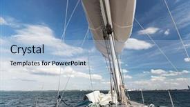  Presentation with sailing yacht race regatta sailboat - Cool new slide set with vacation travel cruise and leisure backdrop and a  colored foreground
