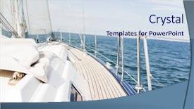  Presentation with sailing ship - Beautiful presentation design featuring vacation travel cruise and leisure backdrop and a sky blue colored foreground