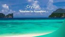  Presentation with divine - PPT layouts with vacation wallpaper divine coastline background and a teal colored foreground