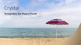  Presentation with vacation - Slides having vacation-with-shade-with-umbrella background and a light blue colored foreground