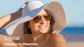  Presentation with vacation - Amazing PPT theme having vacation with sun hat backdrop and a red colored foreground