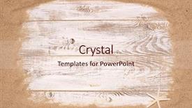  Presentation with fish beach - Presentation theme having vacational template - beach sand on wooden background background and a lemonade colored foreground