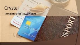  Presentation with passport - Beautiful slide deck featuring vacations on the world backdrop and a lemonade colored foreground