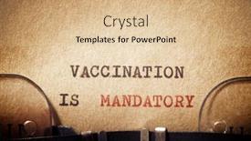  Presentation with vaccination - Cool new presentation theme with vaccination-is-mandatory-phrase-written backdrop and a lemonade colored foreground