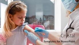  Presentation with vaccination - Cool new presentation theme with vaccination-of-children-doctor-examining backdrop and a coral colored foreground