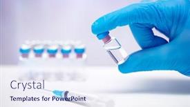  Presentation with 2019 - Beautiful presentation theme featuring vaccine-and-syringe-injection backdrop and a sky blue colored foreground