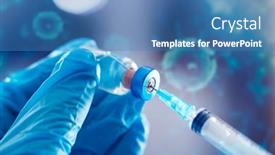  Presentation with immunization - Colorful presentation design enhanced with vaccine-and-syringe-injection backdrop and a teal colored foreground
