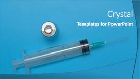  Presentation with covid vaccine - PPT layouts enhanced with vaccine-bottle-and-syringe background and a teal colored foreground