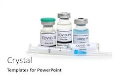  Presentation with immunization - Slide set with vaccine-bottles-vials-medicine background and a white colored foreground