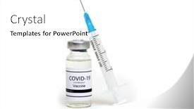  Presentation with immunization - Colorful presentation design enhanced with vaccine-bottles-vials-medicine backdrop and a white colored foreground