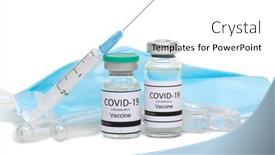  Presentation with immunization - Slide deck with vaccine-bottles-vials-medicine background and a white colored foreground