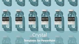  Presentation with covid vaccine - PPT theme with vaccine-covid-19-seamless-photo background and a light blue colored foreground