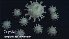  Presentation with virus - Audience pleasing presentation theme consisting of vaccine-covid19-3d-printed-representation backdrop and a wine colored foreground