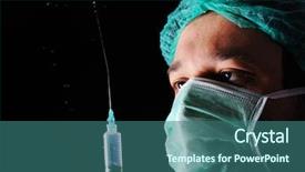  Presentation with h1n1 - Colorful theme enhanced with vaccine h1n1 - doctor and injection backdrop and a ocean colored foreground