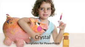  Presentation with veterinary pig - Colorful PPT theme enhanced with vaccine h1n1 - little girl pretending to be backdrop and a coral colored foreground