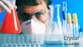  Presentation with medical vaccine - Colorful slide deck enhanced with vaccine h1n1 - medical theme serious doctor working backdrop and a light blue colored foreground