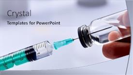  Presentation with vaccine - Presentation theme enhanced with vaccine-in-vial-with-syringe background and a light blue colored foreground