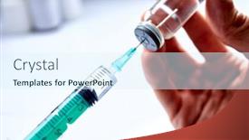  Presentation with pediatric nursing vaccine immunisation - PPT theme featuring vaccine-in-vial-with-syringe background and a sky blue colored foreground