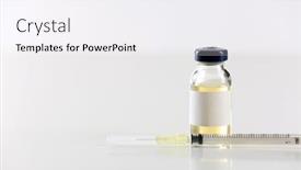  Presentation with vaccine - PPT layouts featuring vaccine in vial with syringe background and a white colored foreground