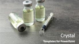  Presentation with vials - Slides featuring vaccine in vials with syringe background and a gray colored foreground