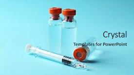  Presentation with vials - Theme with vaccine in vials with syringe background and a arctic colored foreground
