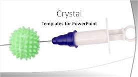  Presentation with vaccine - Cool new PPT layouts with vaccine-syringe-is-killing-virus backdrop and a white colored foreground
