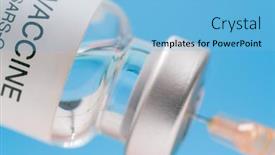  Presentation with vaccine - PPT layouts consisting of vaccine-vial-with-syringe-isolated background and a light blue colored foreground